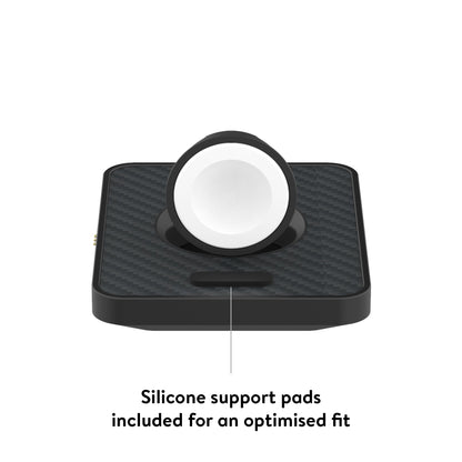 Precision-designed Apple Watch charger for an elevated charging experience. Seamlessly combining style and functionality, this purpose-built dock ensures easy, seamless charging.